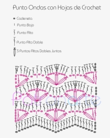 Patrón Punto De Crochet Ondas Con Hojas - Esquemas Puntos A Crochet Con Patrones, HD Png Download, Free Download