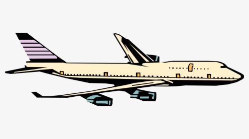 Vector Illustration Of Commercial 747 Airplane Boeing - Jet Plane Clipart Png, Transparent Png, Free Download