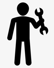 Male Silhouette Holding Wrench - Person Maintenance Png, Transparent Png, Free Download