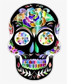 Calavera Skull Silhouette Clip Art - Sugar Skull Png, Transparent Png, Free Download