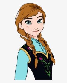 How To Draw Anna From Frozen - Drawing Elsa Anna Cartoon, HD Png Download, Free Download