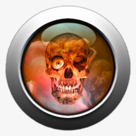 #skull #button #glass #round 3d - Skull, HD Png Download, Free Download