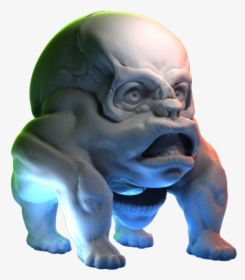 Monkey Skull Render Skull Dog Monkey 3d - Figurine, HD Png Download, Free Download