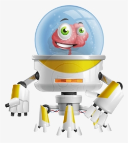 Robot Brain Cartoon Vector Character Aka Tedd - Brain Robot, HD Png Download, Free Download