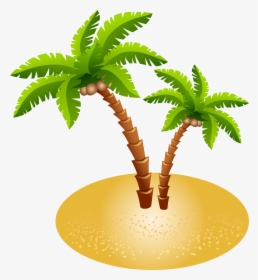 And Island Sand Transparent Palms Free Transparent - Palm Tree Clipart Transparent Background, HD Png Download, Free Download