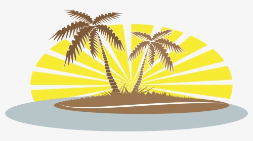 Clipart Summer Palm Tree - Beach Palm Tree Clip Art, HD Png Download, Free Download