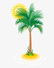 Palm Tree Clipart Png - Palm Tree Sun Clip Art, Transparent Png, Free Download
