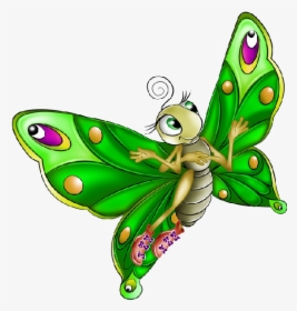 Very Colourful Butterfly Cartoon Images - Transparent Cartoon Butterfly, HD Png Download, Free Download