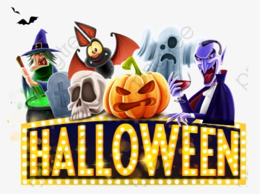 Pumpkin And Ghost Neon - Halloween Costume Party Png, Transparent Png, Free Download