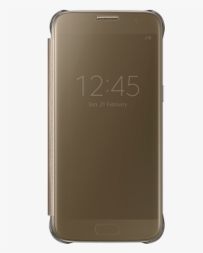 Samsung Galaxy S7 S View Clear Cover Gold - Husa Clear View Cover Pentru Samsung Galaxy S7 Black, HD Png Download, Free Download