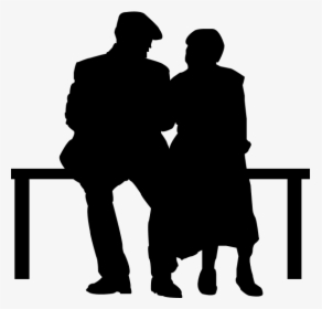 Old Age Silhouette - Couple On Bench Silhouette, HD Png Download, Free Download