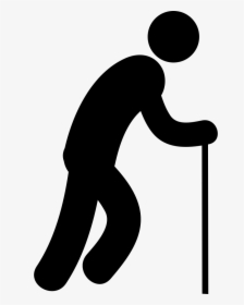 Old Man With Cane - Stickman Walking Stick, HD Png Download, Free Download