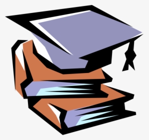 Vector Illustration Of Books With Commencement Graduation - Inferred Evaluative And Literal, HD Png Download, Free Download