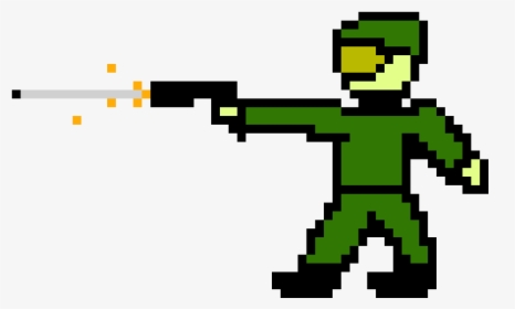Pixel Art Guy With Gun, HD Png Download, Free Download
