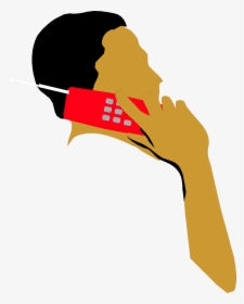 Clip Art Men Banner Library - Talking On Phone Illustration, HD Png Download, Free Download