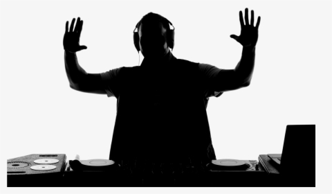 Silhouette Microphone Disc Jockey - Transparent Dj Table Png, Png Download, Free Download