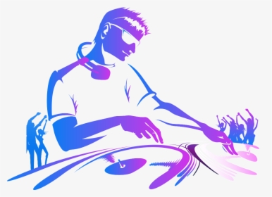 #dj #disc #silhouette #party #music #purple #people - Transparent Background Dj Logo Png, Png Download, Free Download