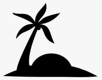 Transparent Tree Symbol Png - Palm Tree Island Clipart Black And White, Png Download, Free Download