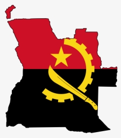 Angola Map With Flag, HD Png Download, Free Download