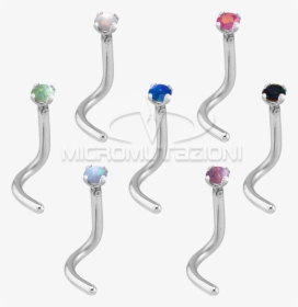 Surgical Steel Curved Opal Cabochon Nose Stud Nose - Indian Cobra, HD Png Download, Free Download