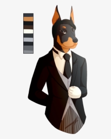 Doberman Butler Imgur - Doberman In A Suit, HD Png Download, Free Download