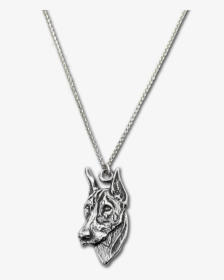 Doberman Charm On Rolo Chain - Locket, HD Png Download, Free Download