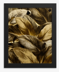 Golden Leaves Framed Poster - Floral Design, HD Png Download, Free Download