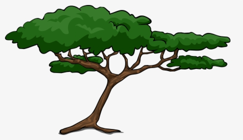 Tree Illustration Png - African Safari Tree Silhouette, Transparent Png, Free Download