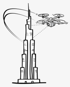 Aerial Photography Mapping Surveys Drone Operator In - Burj Khalifa Drawing Easy, HD Png Download, Free Download