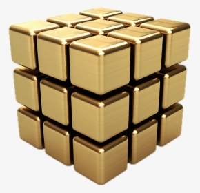 #cube #art #gold #stickers - Rubik's Cube Png Gold, Transparent Png, Free Download