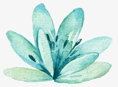 Mint Green Roses Png - Green Watercolor Flower Transparent, Png Download, Free Download