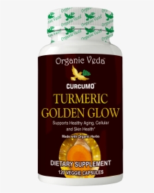 Turmeric Golden Glow Veggie Capsules Dietary Supplement - Gujarati Cuisine, HD Png Download, Free Download