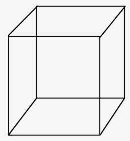 Square Lineart Black And White - Cube Line Drawing, HD Png Download, Free Download
