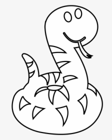 Snake Cartoon Png Black And White Clipart , Png Download - Black And White Snake Clip Art, Transparent Png, Free Download