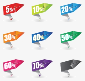 Colorful Origami Sale Free - Labels Vector Sale Png, Transparent Png, Free Download