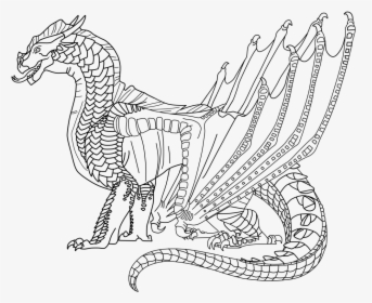 Fire Line Art - Hybrid Wings Of Fire Coloring, HD Png Download, Free Download