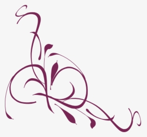 Floral Swirl Plum Clip Art At Clker - Vine Clip Art, HD Png Download, Free Download