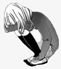 Depressed Sad Anime Girl Crying, HD Png Download - kindpng