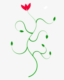 Flower, Curve, Green, Red, Plant, Swirl - Sanskrit Short Story, HD Png Download, Free Download