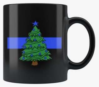 Thin Blue Line Christmas Tree Mug - Mug, HD Png Download, Free Download