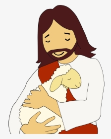 Jesus Christ Clipart - Jesus And Sheep Cartoon, HD Png Download, Free Download
