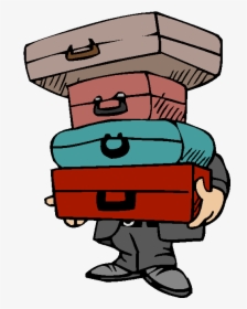 Clipart Aeroporto Malas Bagagem Figuras Travel Clip - Too Much Luggage Cartoon, HD Png Download, Free Download