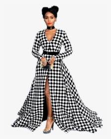 Janelle Monáe Black And White Dress - Black And White Checkered Gown, HD Png Download, Free Download