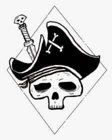 Skull, Pirate, Dagger, Pirate Hat, Sketch, Drawing - Gambar Sketsa Bajak Laut, HD Png Download, Free Download