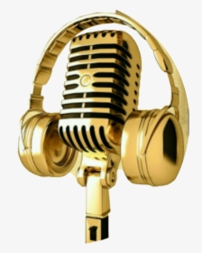#freetoedit#eemput #musik #voice #microphone #gold - Gold Mic And Headphones, HD Png Download, Free Download