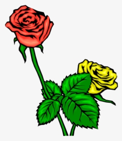 Vector Illustration Of Red And Yellow Flower Roses - Clip Art, HD Png Download, Free Download