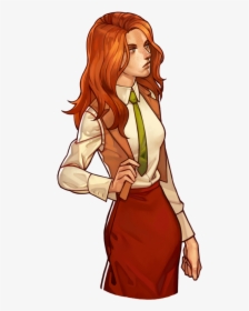 Characters With Red Hair - Woman With Long Hair Clipart, HD Png Download, Free Download