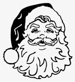 Santa In Swimsuit Png Black And White - Santa Claus Black White, Transparent Png, Free Download