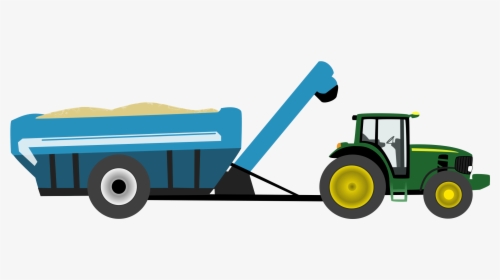 Farm Tractor With Grain Cart - John Deere Tractor Animation, HD Png Download, Free Download