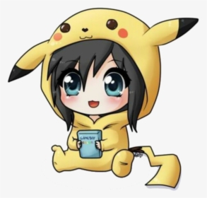 #mq #girl #pokemon #chibi #pikachu - Cute Chibi Anime Characters, HD Png Download, Free Download